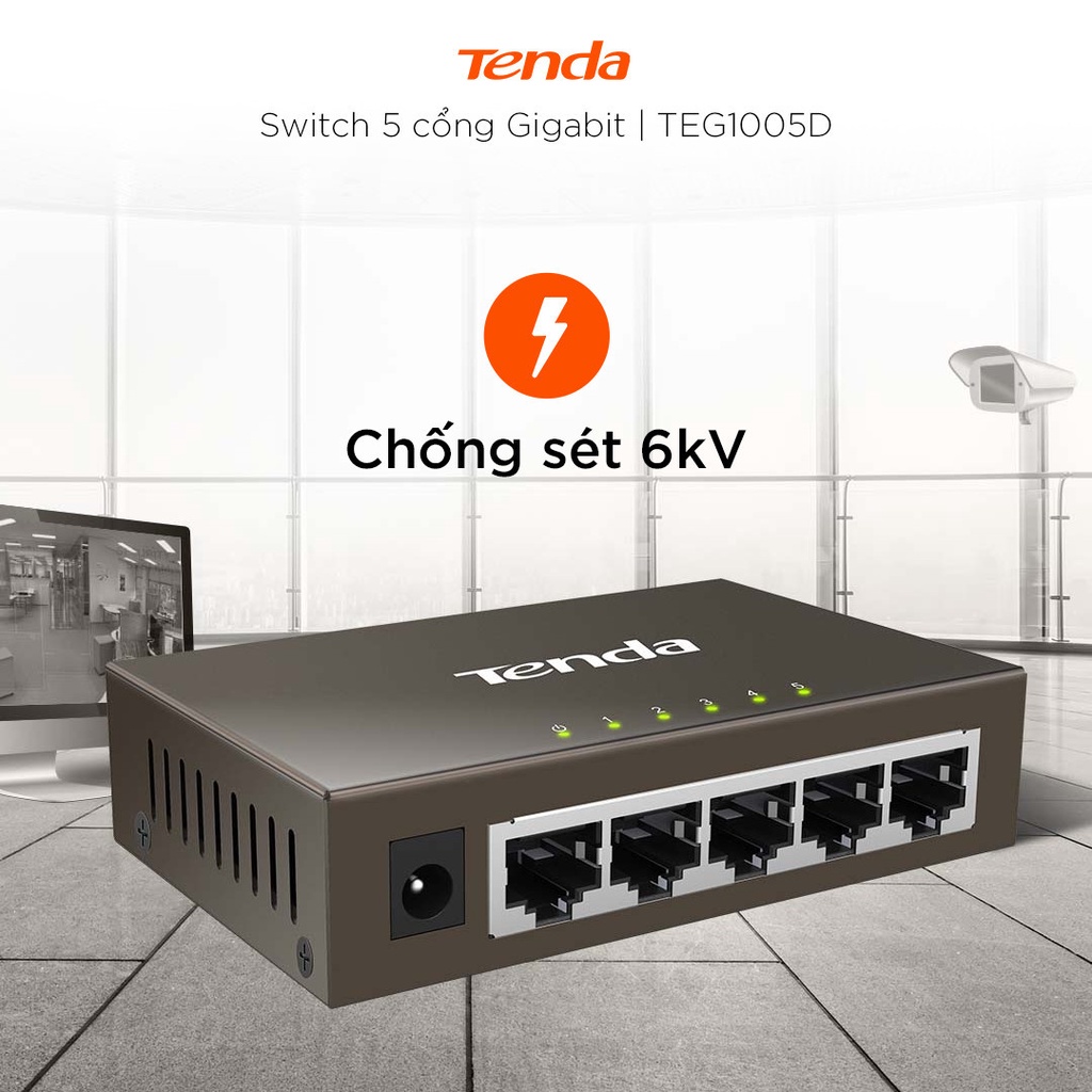Bộ Chia Mạng Switch Tenda TEG1005D 5 Cổng Ethernet 1000Mbps