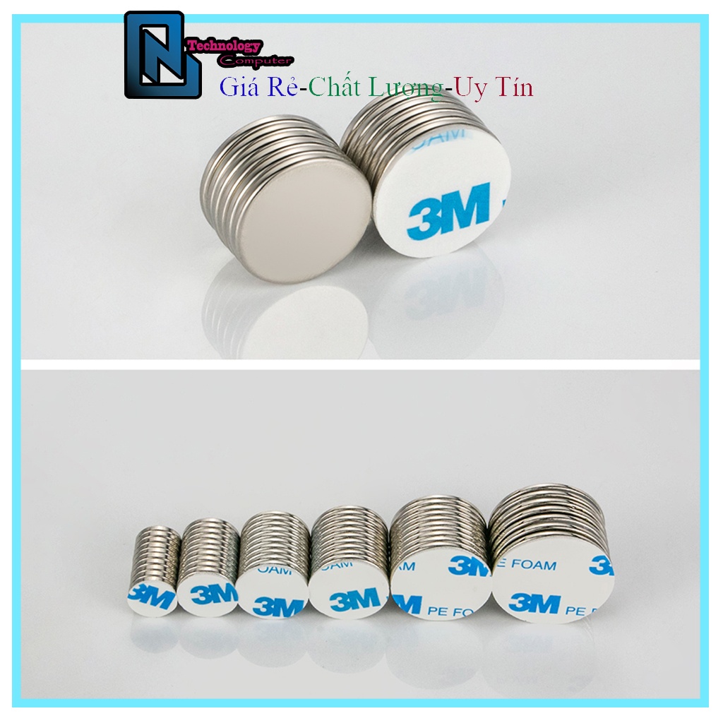 Nam Châm Tròn Lẻ Hút Siêu Cứng Loại Nhỏ Dẹt Thích Hợp Giữ Đồ Vật Giấy Tờ Các Loại Thẳng Đứng
