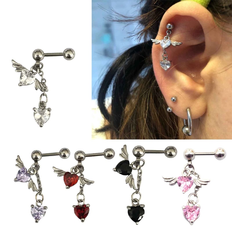 Mặt Bông Tai Hình Trái Tim Đôi Cánh Thiên Thần - Quà Tặng Perfect Cho Sinh Nhật, Cưới Hoặc Valentine