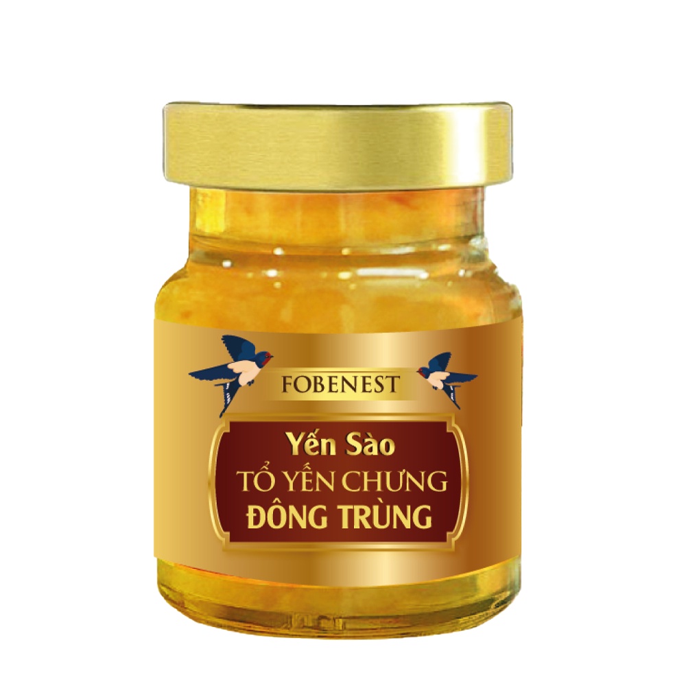 (VÀNG) Yến Sào Fobenest Đông Trùng Hạ Thảo 42% Yến N2 - Lọ 70ml