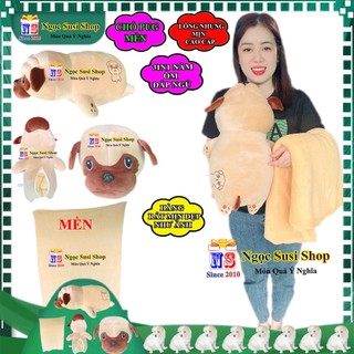 GẤU MỀN 3IN1 CHÓ PUG MỀN HÀNG CAO CẤP CÓ CR DÙNG NẰM ÔM ĐẮP NGỦ SIÊU TIÊN LỢI - THÚ NHỒI BÔNG MỀN 3IN1