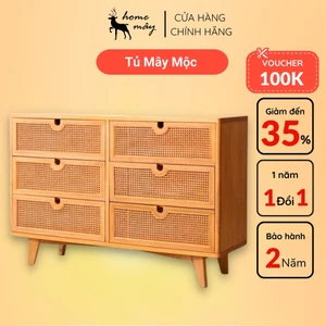 Tủ Mây Phòng ăn 6 Ngăn Riêng Biệt - Trang Trí Cho Homestay và Khách Sạn