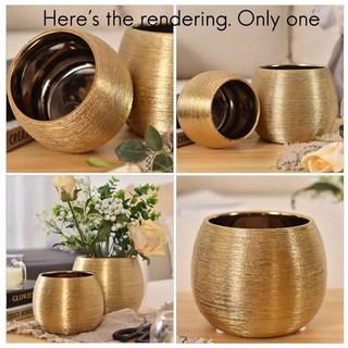 Chậu Hoa Bằng Gốm Mạ Vàng Sáng Tạo Độc Đáo