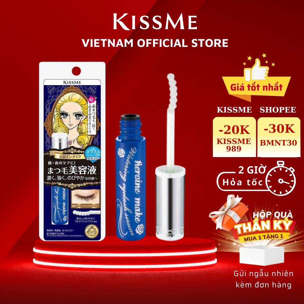 Mascara Serum Tinh Chất Dưỡng Mi Kissme Heroine Make Watering Eyelash Serum 5.5ml Dưỡng Mi Khỏe Làm Mi Dài Rậm