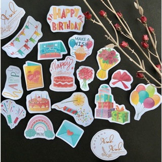 Sticker dán chủ đề sinh nhật, nhãn dán happy birthday, trang trí ...