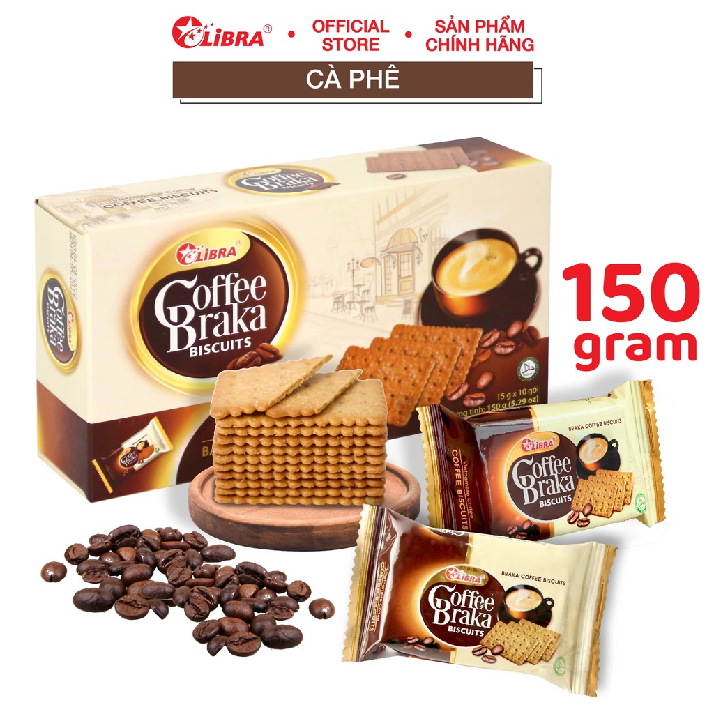 Bánh quy cà phê LIBRA vị cafe cracker đồ ăn vặt mặn ngọt giòn dinh ...