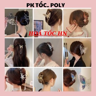 Kẹp tóc kim loại đính đá sang trọng lấp lánh phong cách Hàn Quốc