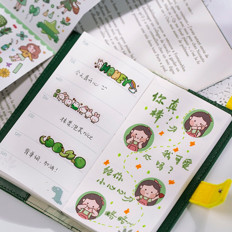 Sticker cute hộp set 32 miếng dán sổ điện thoại laptop bàn tường HD77-K50 DIY Crafts, Scrapbook, Journal, Diary, Planner