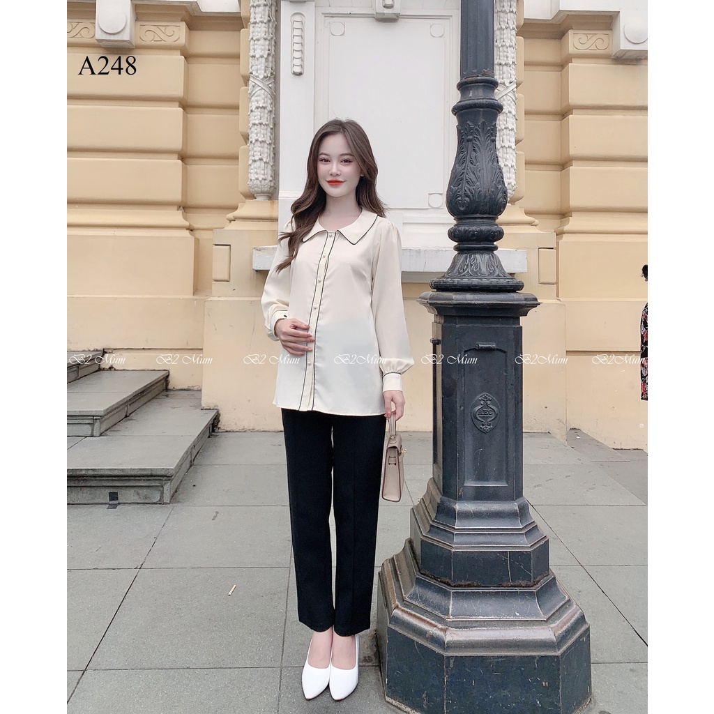 Áo bầu thiết kế áo sơ mi viền A248 B2MUM