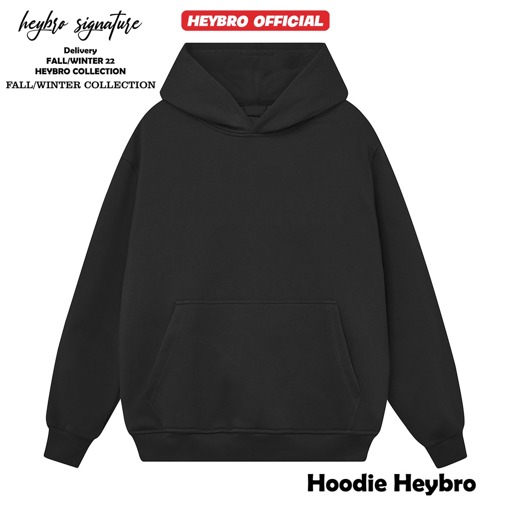 Áo hoodie nam nữ unisex Local Brand HEYBRO form rộng chất nỉ bông nhiều màu phong cách GenZ