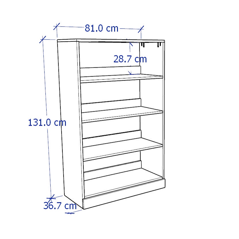 Ảnh BODO, Kệ kệ để đồ 4 tầng có đế SHE_036, 81x35x134cm, kệ gỗ Scandi Home 1