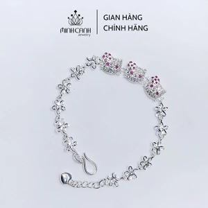 Lắc Bạc Mèo Hello Kitty Mix Hoa Cho Bé Gái Minh Canh Jewelry