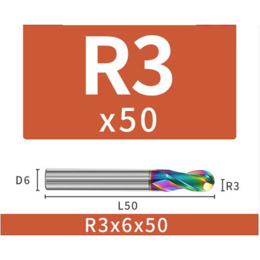 Dao phay cầu Nhôm - Nhựa phủ DLC R0.5-R1-R1.5-R2-R3-R4-R5 Stabila ...