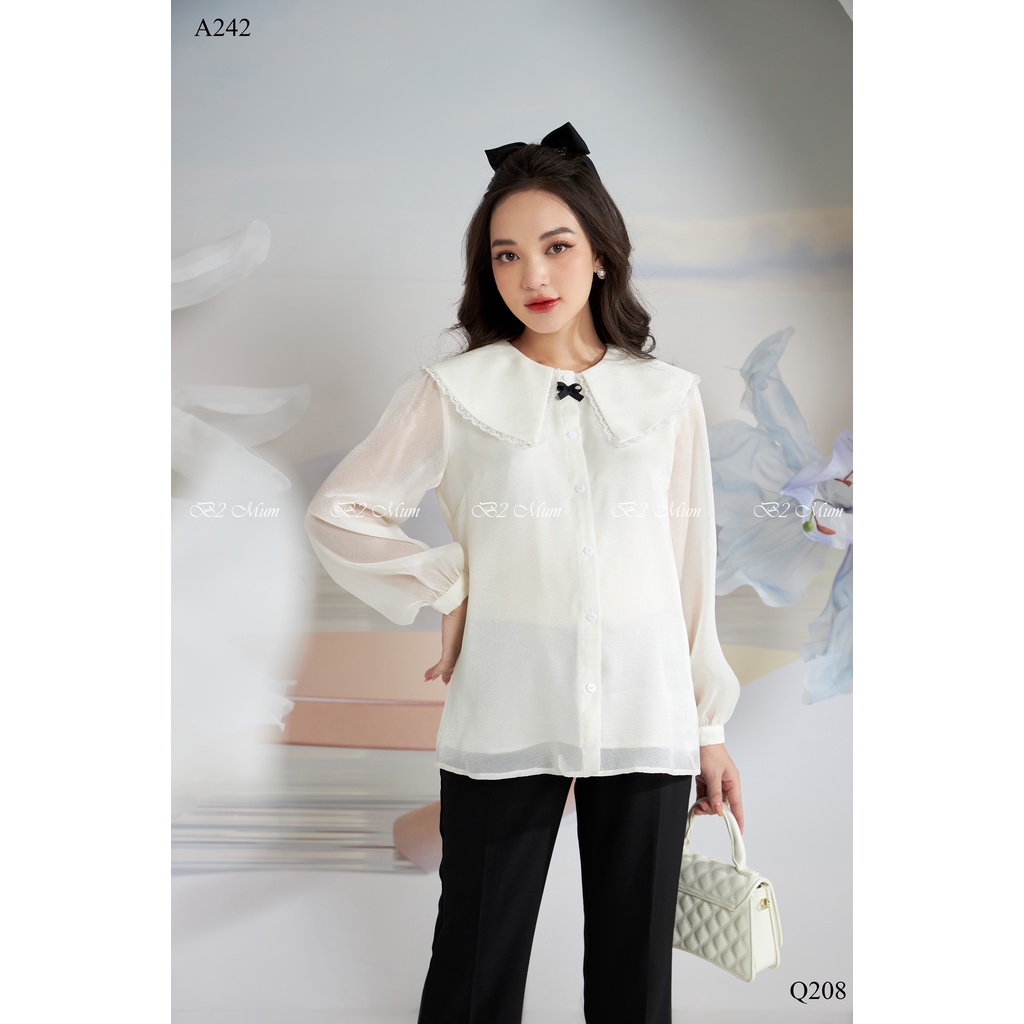 Áo bầu thiết kế Áo nơ cổ viền ren A242 B2MUM