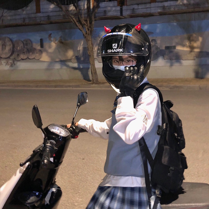 Ảnh Sừng quỷ nhỏ tinh nghịch gắn mũ bảo hiểm Hpro Helmet, cực xinh, độc lạ, nhiều màu cá tính, đáng yêu 4