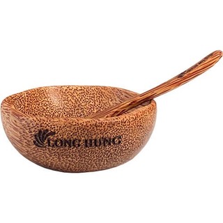 [HB GIFT] Bộ chén muỗng ăn dặm cho bé bằng gáo dừa Long Hưng