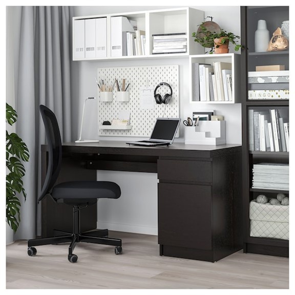 Ảnh MOLTENI, Bàn làm việc, bàn học 1 hộc tủ DEK_002, 140x60x73cm, bàn gỗ Scandi Home 1