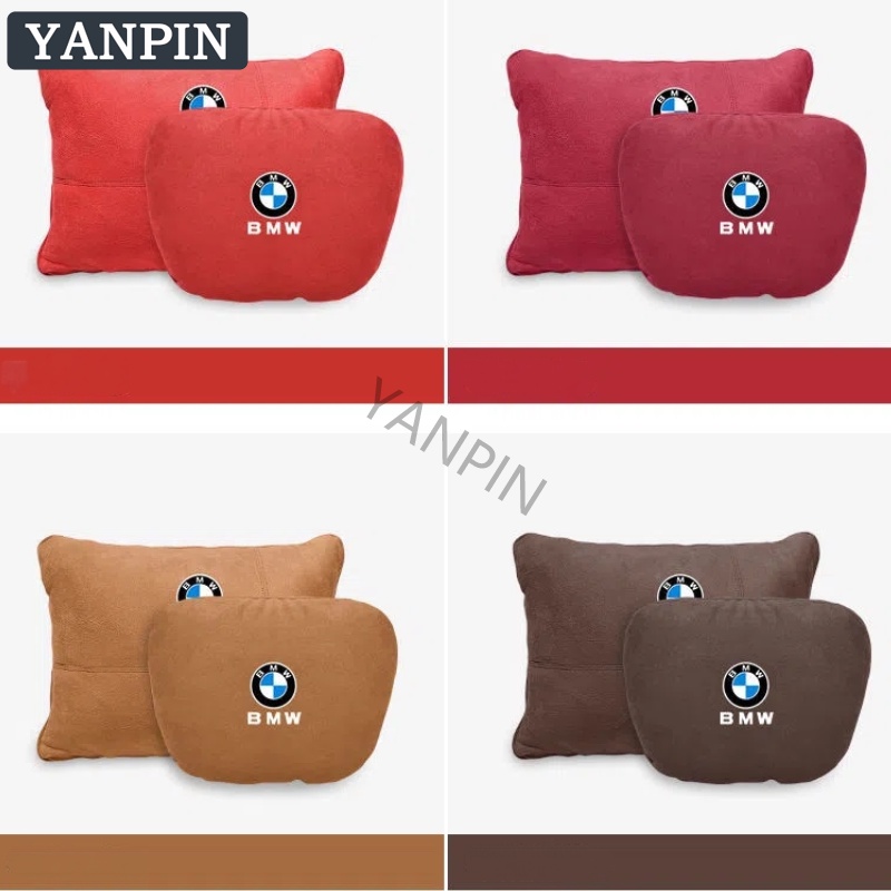 For BMW Gối Tựa Đầu Và Lưng Chất Liệu Da Lộn Cho Xe Hơi F30 F20 F10 E34 E46 E60 E90 E36 X1 X3 X5 G20 G30