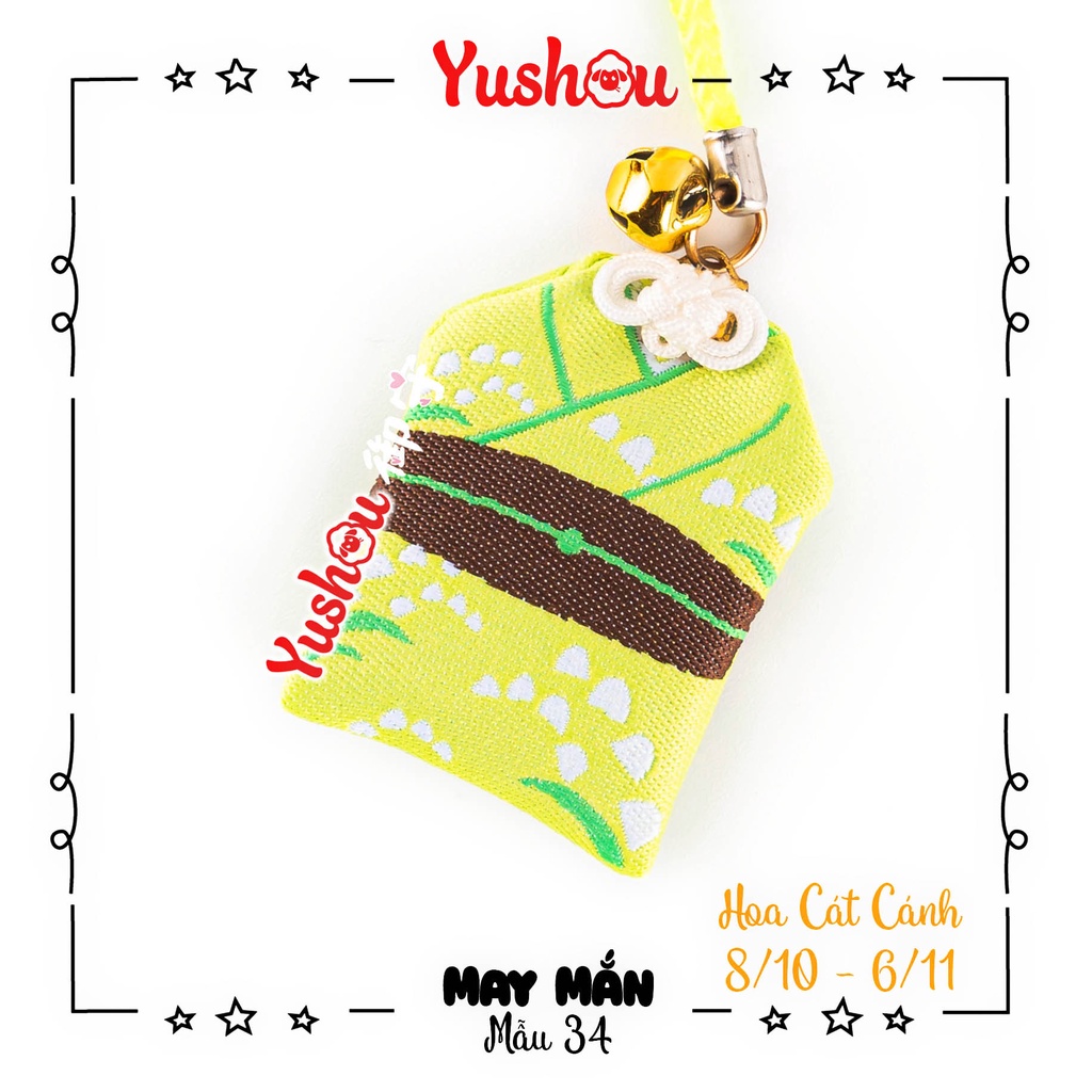 Túi Phước Yushou May Mắn Hoa Cát Cánh - Kiểu Omamori Nhật, Có sẵn, Quà tặng ý nghĩa.