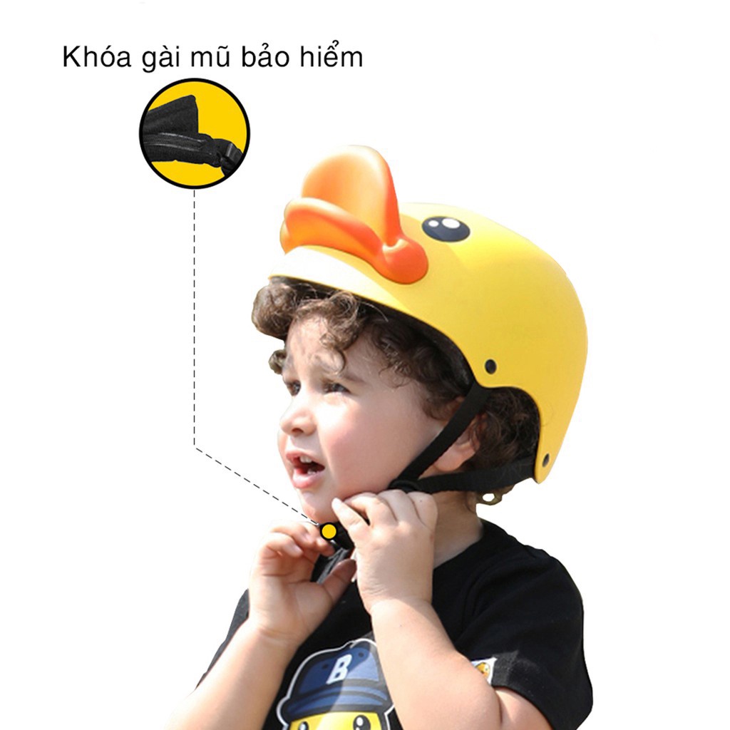 Ảnh Mũ bảo hiểm cho bé Hpro helmet, kiểu dáng con vịt vàng đáng yêu, siêu cute, cho trẻ em từ 2 đến 6 tuổi 3