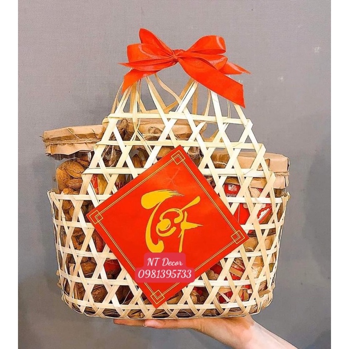 Giỏ tre gói quà tết, giỏ đựng quà đẹp, hộp gói quà sang trọng tinh tế ...