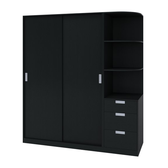 Ảnh WINDY, Tủ quần áo cửa lùa bằng gỗ công nghiệp cao cấp WAR_055, 180x60x200cm, sản xuất 3