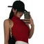Pealike Womens Turtleneck Cơ Bản Crop Tank Ribbed Đan Màu Trơn Bodycon Áo Len Không Tay Áo Vest Rốn Áo Sơ Mi