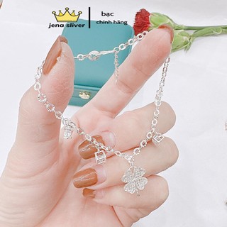 lắc tay cỏ 4 lá , may mắn , an nhiên , vẻ đẹp tự nhiên - jena sliver