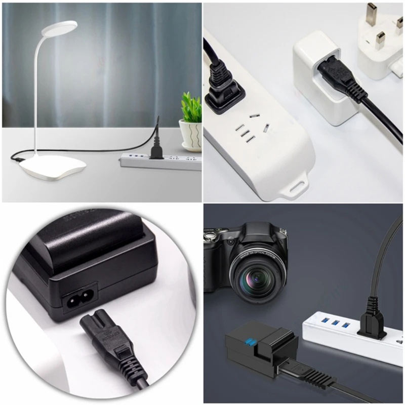 Ior IEC C7 Cáp Nguồn 2Pin EU Sang C7 Dây Nối Dài Cho Loa Màn Hình LCD