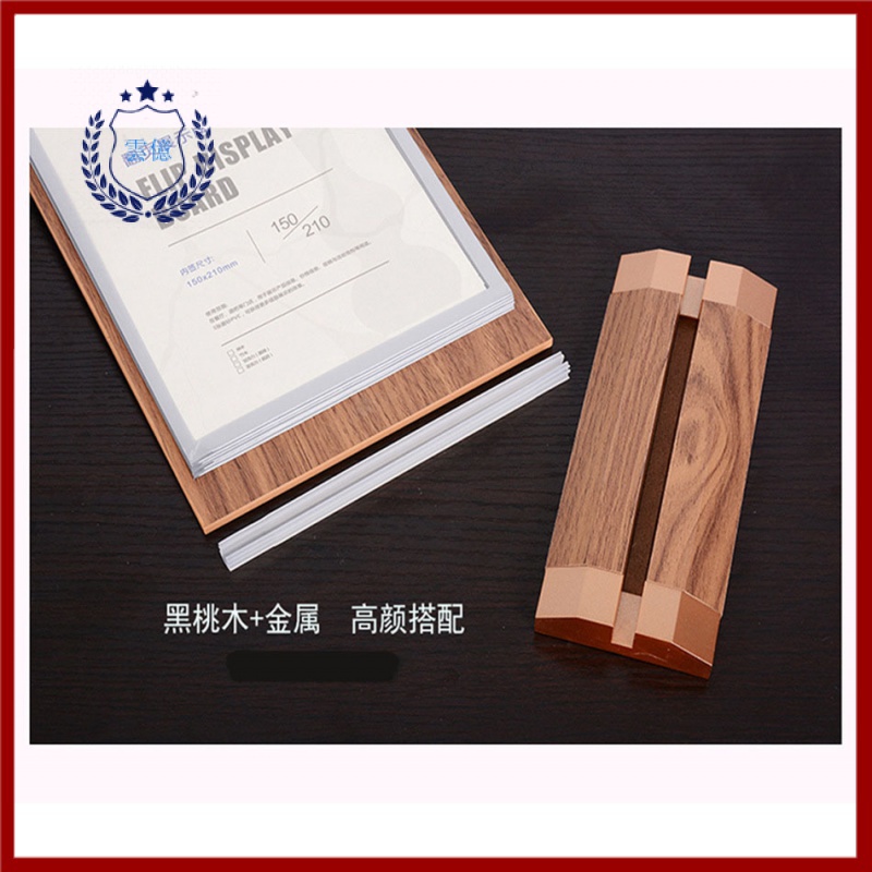 A4 Bàn Thẻ Thanh Trà Sữa Cửa Hàng Đa Trang Rượu Thương Hiệu Bàn Nhà Hàng Rời Menu Hai Mặt A5 Lật Thẻ Bàn Gỗ PWF3