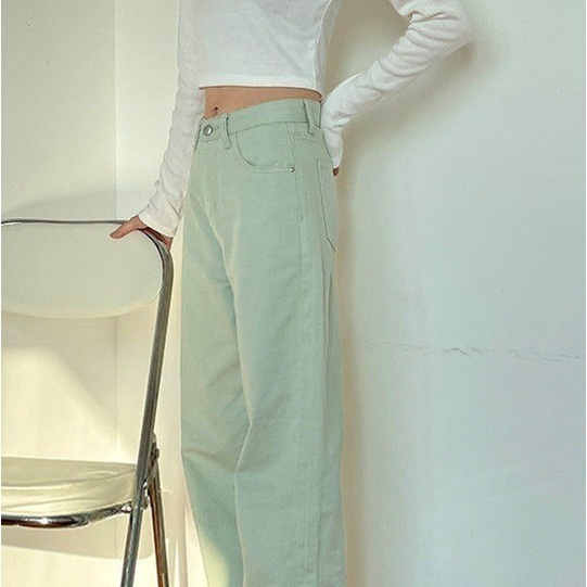 Ảnh Daduhey Quần jeans dài ống rộng cạp cao thời trang dành cho nữ 4