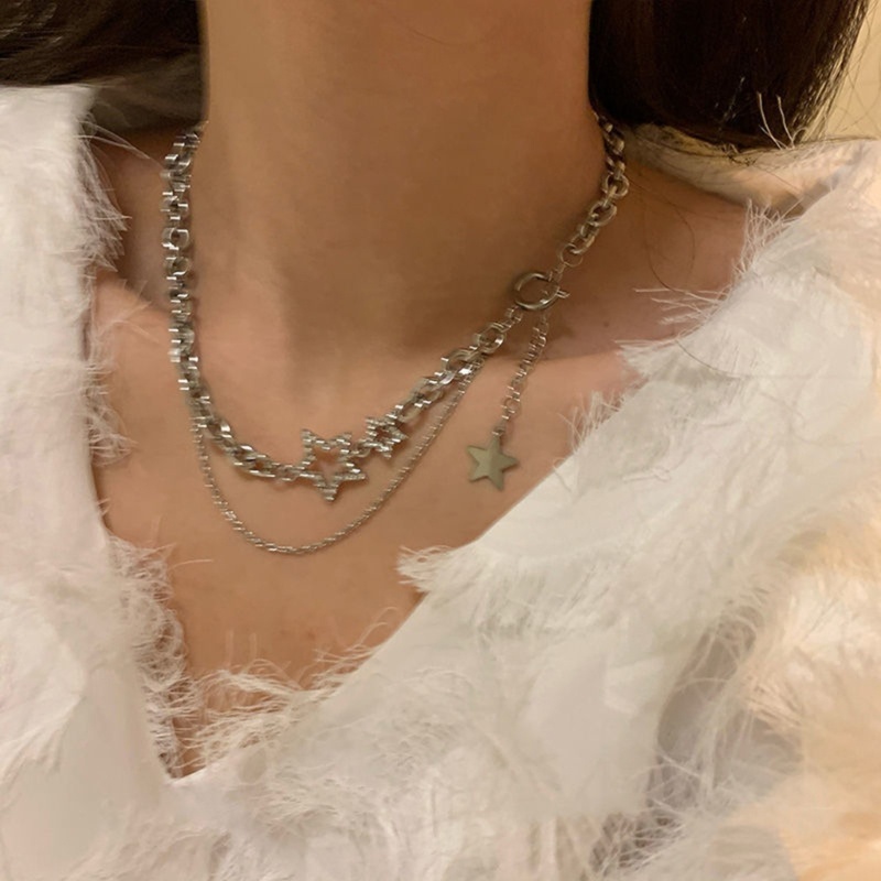 Vòng cổ Ngôi Sao Nhiều Lớp Thời Trang Vintage