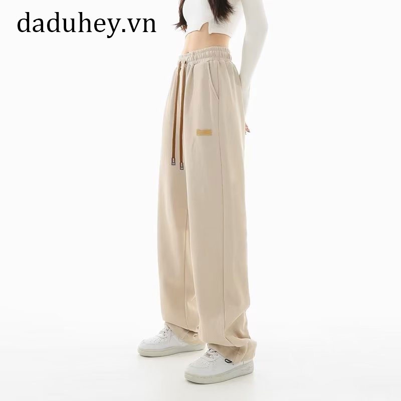 Quần DaDuHey phong cách thể thao Hàn Quốc thường ngày eo cao dáng rộng có size lớn dành cho nữ