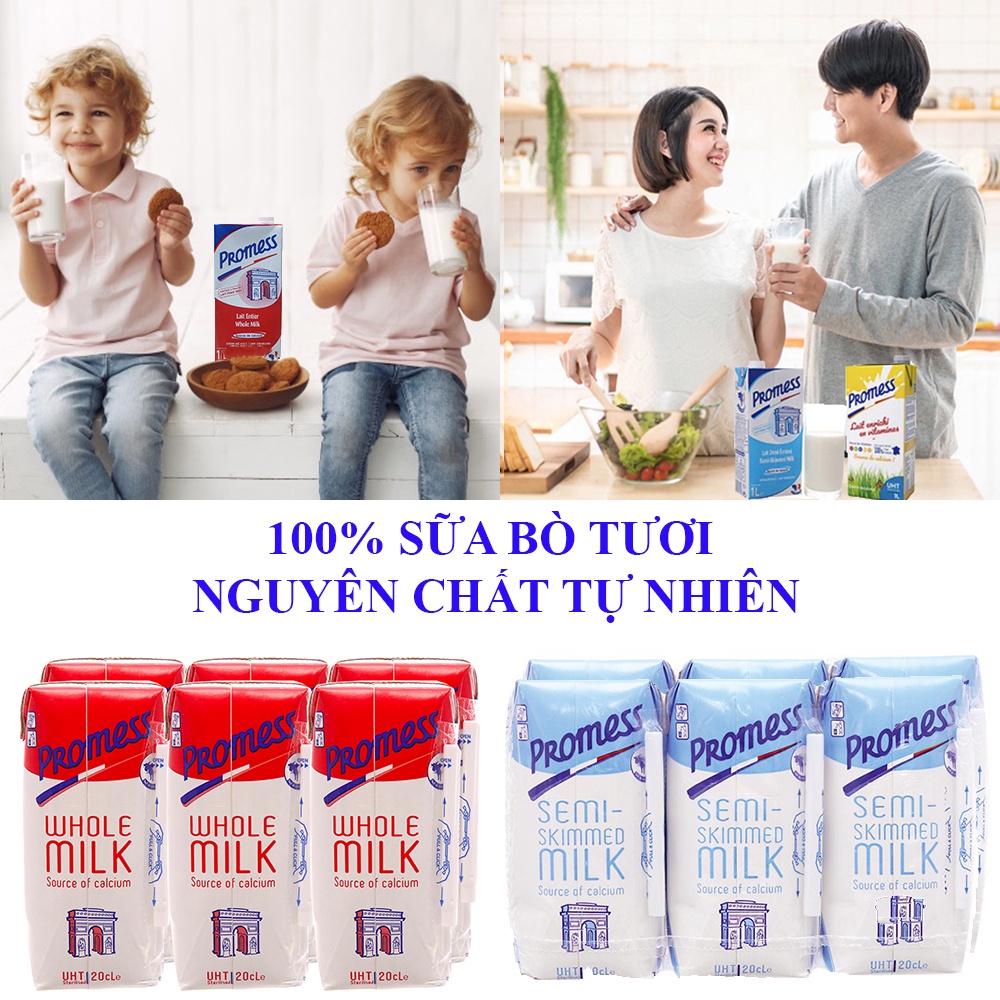 Hộp 200ml sữa tươi không đường Vitamin Promess nhập khẩu Pháp. | Shopee ...