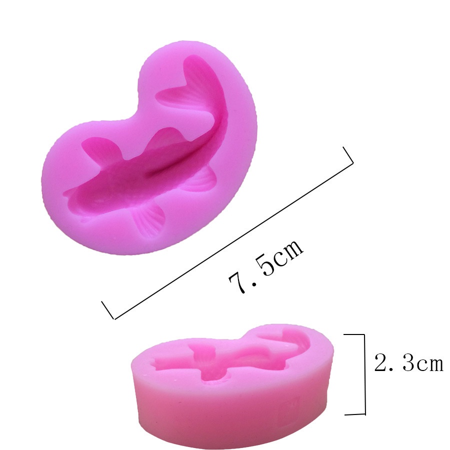 Khuôn Silicone Tạo Hình Làm Bánh Kẹo Hình Cá Vàng 3D DIY
