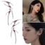 KIN Thời Trang Đá Đỏ Elf Cosplay Bông Tai Dự Tiệc Phụ Kiện Trang Sức