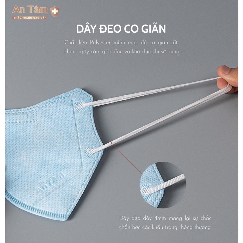 6D MASK - Thùng 500 Cái Khẩu Trang Y Tế kháng khuẩn chính hãng An Tâm ôm sát khuôn mặt chống nắng