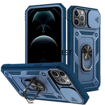 Ốp Điện Thoại Bảo Vệ Độ Cho Casing For iPhone 12 Pro Max Case iPhone X Case iPhone XR Case iPhone XS Max 360° Full Cover Ring Kickstand Full Cover Slide Lens Protection Phone Case