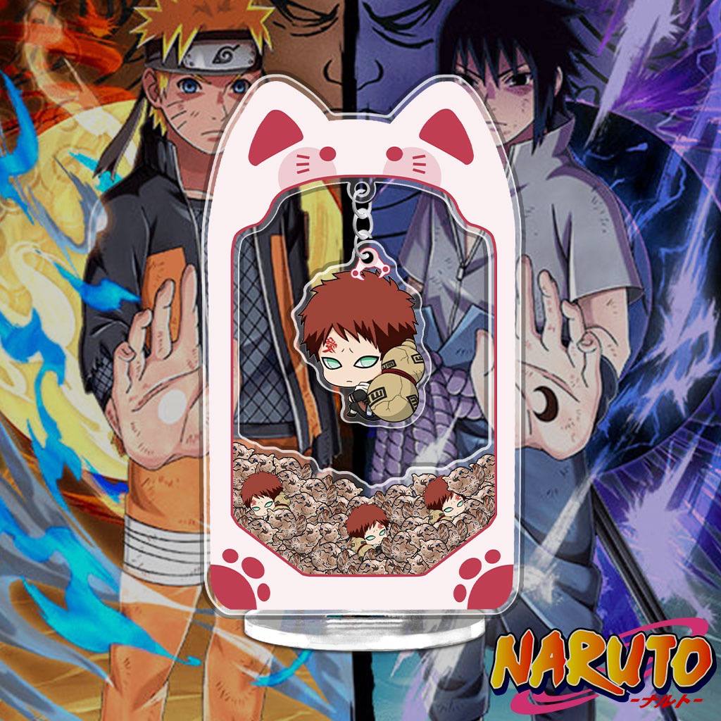 Mô hình gắp thú bông Naruto standee chibi các nhân vật naruto sasuke itachi gara kèm móc khóa 15cm phụ kiện