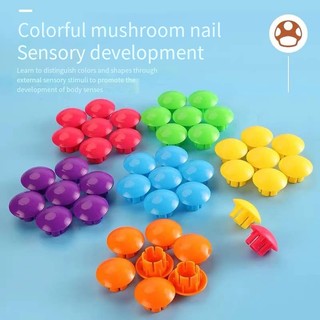 Đồ Chơi Khối Rubik Hình Nấm Màu Sắc Tương Tác Giáo Dục Sớm Cho Bé