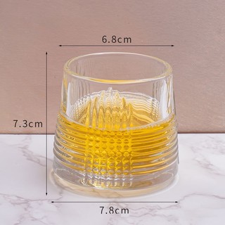 Bộ 6 ly thủy tinh đế xoay 360 độ cao cấp - cốc chịu nhiệt đế lồi vân sọc ngang sang trọng