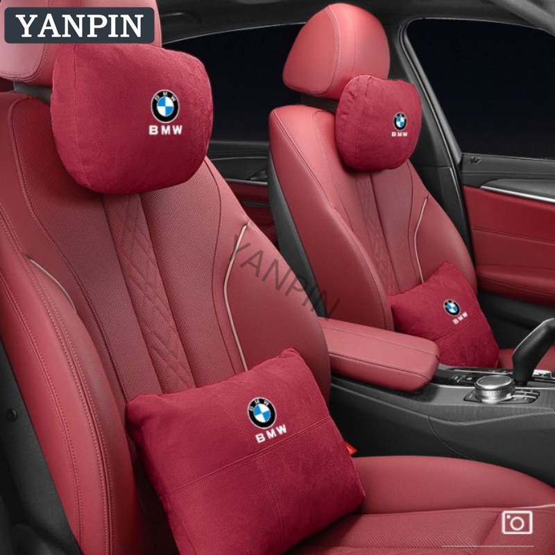 For BMW Gối Tựa Đầu Và Lưng Chất Liệu Da Lộn Cho Xe Hơi F30 F20 F10 E34 E46 E60 E90 E36 X1 X3 X5 G20 G30