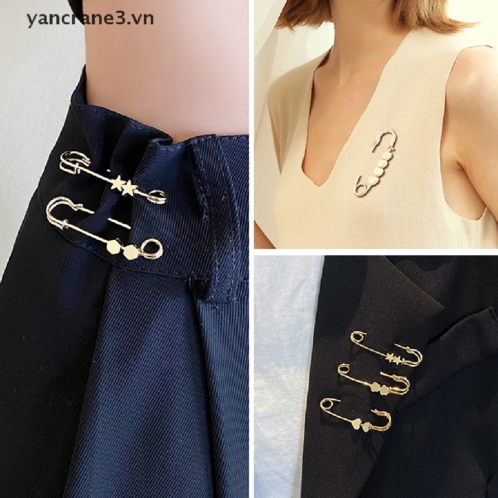 {YAN3} Ghim Cài Thắt Lưng Quần Áo Hình Ngôi Sao / Trái Tim Điều Chỉnh Được Kích Thước Nhỏ {yancrane3.vn}