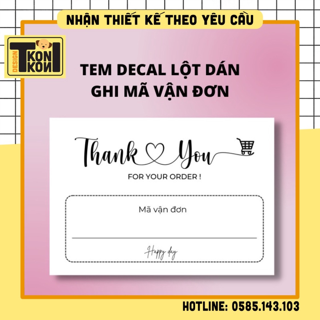 [SẴN] Set 100 Tem CÓ KEO Thank You Decal Dán Hộp Carton, Tem Dán Niêm ...