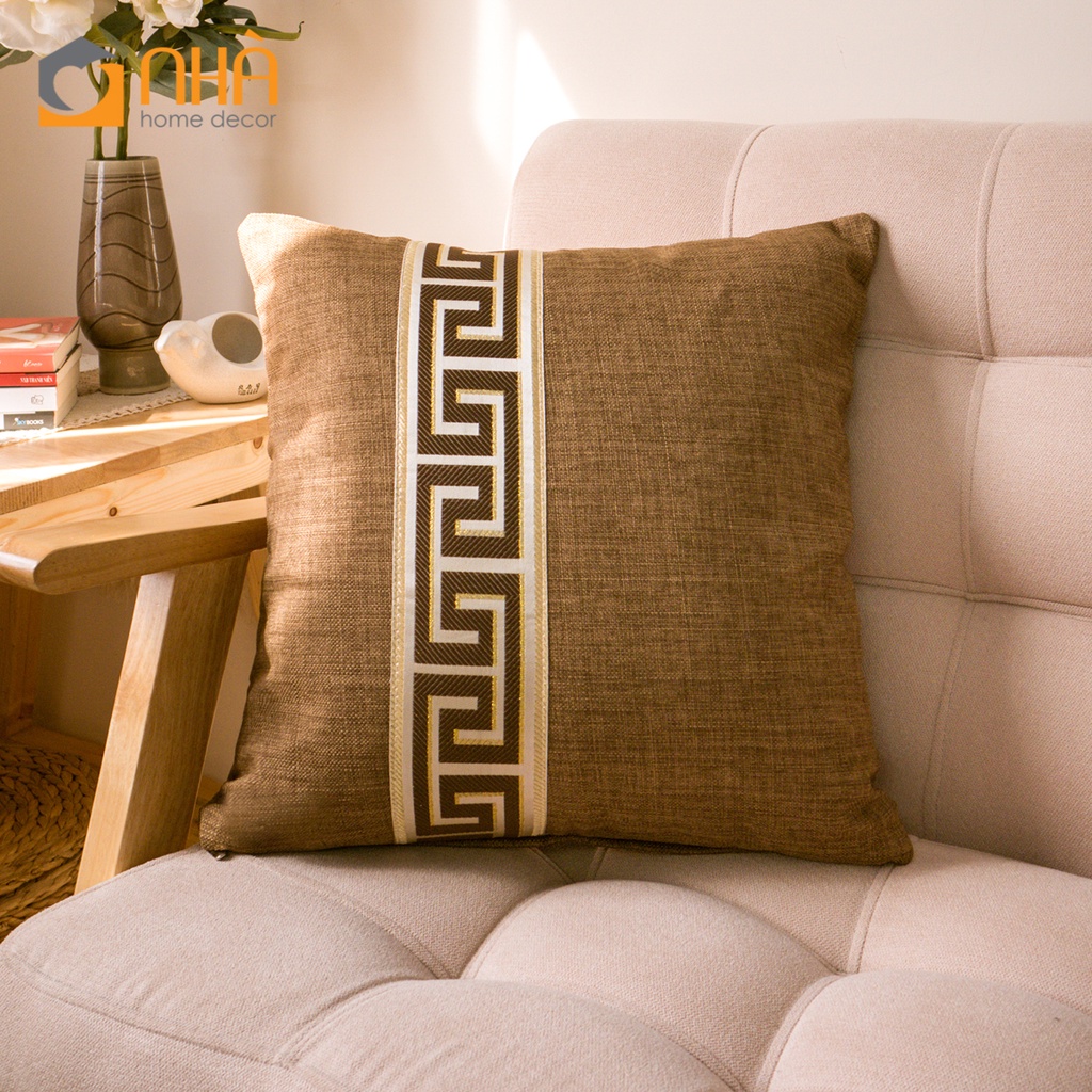 Vỏ Gối Vuông Trang Trí Sofa Họa Tiết Hoa Văn Cổ Điển Sang Trọng Passion