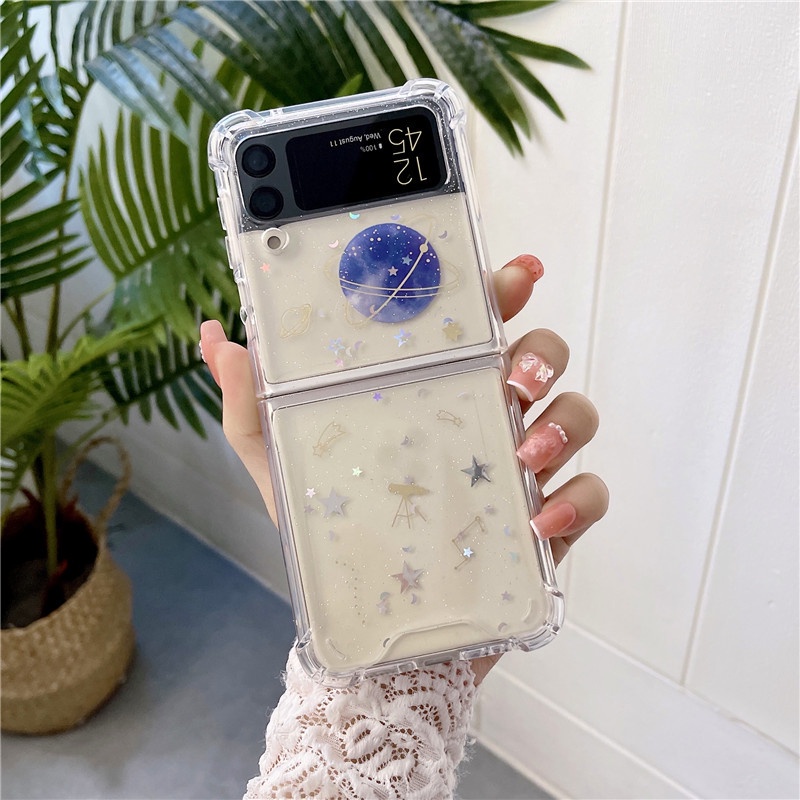 Ốp Điện Thoại Epoxy Chống Sốc Họa Tiết Vũ Trụ Cho Samsung Galaxy Z Flip 4 Z Flip 3 5G Z Flip 4 Zflip3 Flip 4 Z Flip 3