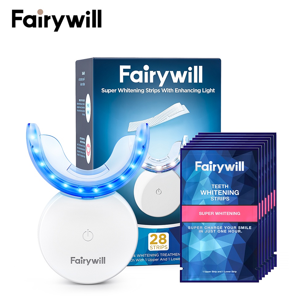 Set dụng cụ làm trắng răng FAIRYWILL L6 có đèn LED chăm sóc tiện dụng