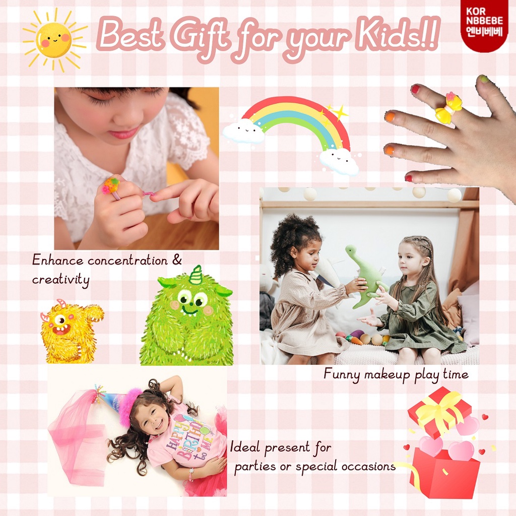 Set 10 Sơn Móng Tay Dạng Lột Không Độc Hại Nhiều Màu Sắc Cho Bé
