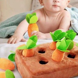 Jkdesign Sang Trọng Đồ Chơi Cà Rốt Ngộ nghĩnh Cha Mẹ-Con Tương Tác Đồ Chơi Kéo Củ Cải Vườn Thú Cưng Chó Nhai Đồ Chơi