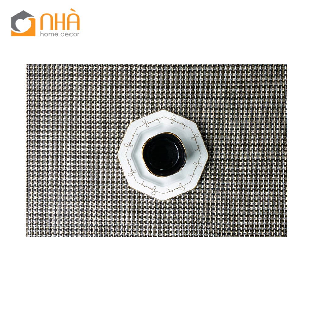Tấm Lót Bàn Ăn PVC Teslin Dệt Sợi Phong Cách Phương Tây